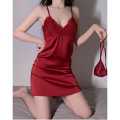 Pebbles Nepal Pajamas Sexy Backless Nightdress Solid Lace Sheer Nightgown. 