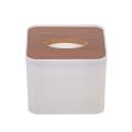 Feathers Square Wooden Cover Plastic Tissue Box Holder Napkin Dispenser Case - White. 