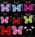 Girls Butterfly Fairy Angel Wing, Wand And Hairband Baby Kid Birthday Party. 