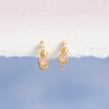 Japanese and Korean style Dongdamen bear earrings 18K real gold non-fading pickaxe diamond earrings small fresh and sweet earrings. 