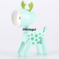 Difutagui Decorate the living room portable lamp dog deer cute night light Portable mini folding table lamp pet dinosaur flower night light student. 