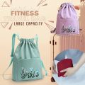 Women Fitness Sports Bag Flower Embroidery Folding Backpack Drawstring Oxford Cloth Bagpack Girls Large Capacity Shoulder Bag. 