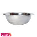 Fortune Stainless Steel Plain Bowl Set 3. 