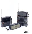 LP-V69 Solar Powered Mini Bluetooth Speaker with FM Radio – Portable Wireless Stereo Woofer, USB/TF/AUX Support, 5W Output. 