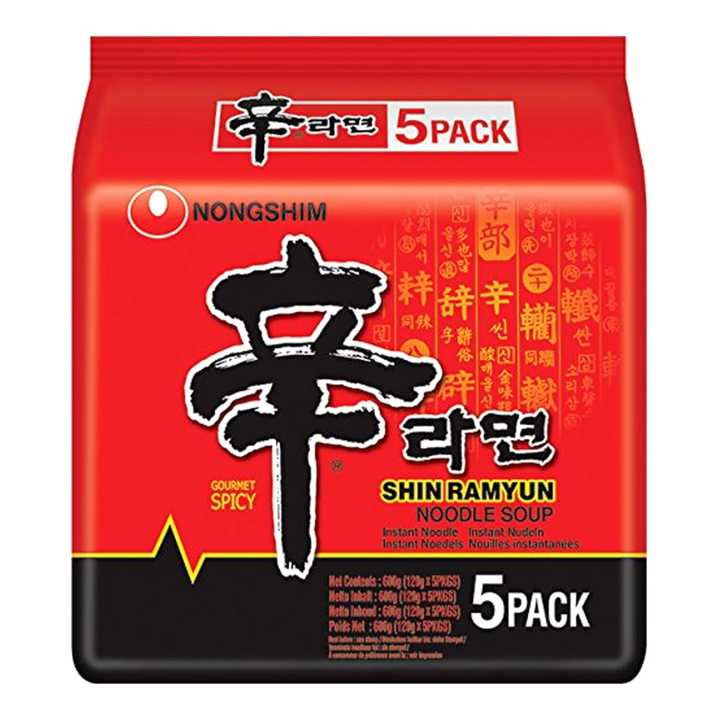 Nongshim Shin Ramyun Instant Noodles 120g X 5 Pack, 600 g