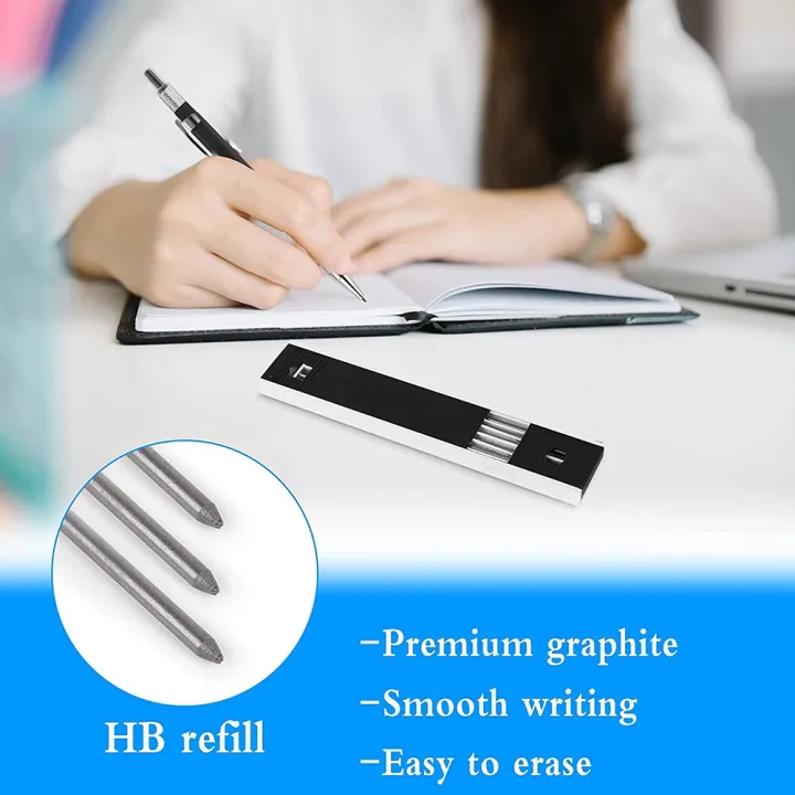 NCANRUI%203Pcs%20Black%20Lead%20Pencils%20HB%20Mechanical%20Pencils%20Mechanical%20Pencil%20Set%20with%2036Pcs%20HB%20Leads%20Refill%20for%20Writing%20Draft%20Drawing%20-%20Image%204