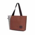 Mheecha Meander Tote Bag in Mudbrown/Grey - Stylish and Practical Design, Laptop Compartment for 15" Laptops. 