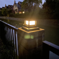 2 PCS Solar Light Fence Gate Pillar LED Lamp Black Plastic Villa Column Lamp For House Gate Patio Garden Wall. 