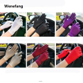 Wenefang 1pair Summer Breathable Sunscreen Full Finger Driving Gloves Women Original Thin Cotton Sun-shading Solid Color Non-Slip Short Mittens. 