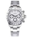 PARNIS 40Mm Daytona Chronograph Silver Bezel White Dial Men’S Watch. 