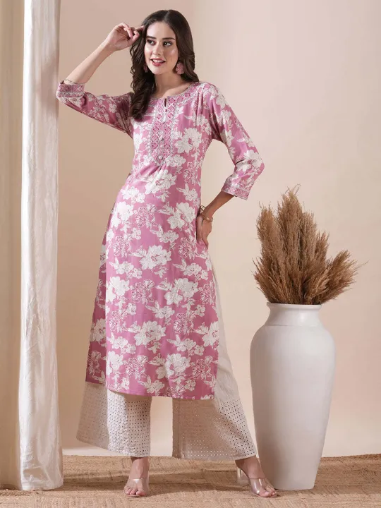 Fabdale%20Maroon%20Floral%20Print%20Viscose%20Rayon%20Straight%20Kurta%20%7C%20Casual%20Ethnic%20Wear%20(PRSC-015)%20-%20Image%205