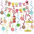 Party Decorations Set,Colorful Banner&Candy Themed Party Hanging Swirls Lollipop Decoration. 