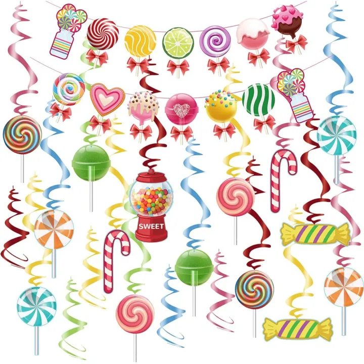 Party%20Decorations%20Set,Colorful%20Banner&Candy%20Themed%20Party%20Hanging%20Swirls%20Lollipop%20Decoration%20-%20Image%206