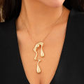Sale】Sweet Cool Design Sense Liquid Metal Wind Neck Chain Necklace Irregular Drops Necklace Women. 