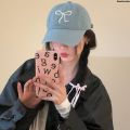Cap Soft Peaked Cap Girl Baseball Cap Bow Sweet Zaozhixunba Embroidery Ladies Solid Color Korean Outdoor Cotton Sun Hat Nicle Special Edition. 