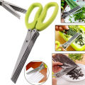 5 Blade Vegetable Scissors with Cleaning Comb Ideal for Cut Herb Spices Cooking Tools Vegetable Cutter, Random Colors. 