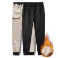 Thicken Warm Fleece Pants Men Winter Lambswool Casual Thermal Sweatpants. 