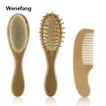 Wenefang Baby Care Tools Hair Brush Wool Wood Comb Set Newborn Massage Bath Shower Comb For Hair Baby Brush Wooden Hair Brush for Kid. 