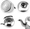6L Whistling Tea Kettle Stainless Steel Teapot with Ergonomic Handle Induction Compatibility Large Capacity Quick Heating Stove-top Tea Coffee Pot Kitchen Craft Induction Stove Top Camping Kettle, for Home, Office, Outdoor. 