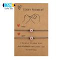Pink Promise Couple Jewelry Set Valentines Day Gift Couple Bracelets Heart Decor Unisex Lightweight Adjustable Wrist Jewelry. 