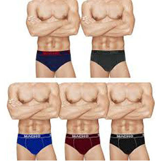 Amul Macho Men's Cotton High-cut Brief Pack of 3 (Multi Color)