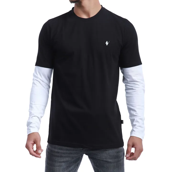 Black%20And%20White%20Color%20Premium%20Cotton%20Round%20Neck%20Full%20Sleeves%20T-shirt%20For%20Men%20-%20Image%203