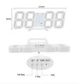 3D LED Digital Alarm Clock Date Time Display Table Wall Modern Bedroom Living Room Office Jam Meja Dinding. 