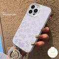 Creativity Full Screen Happy Flowers Fashion Phone Case Compatible for IPhone 11 14 16 15 13 12 Pro Max XR 7Plus X XS Max 8 15 7 16 Plus SE 2020 Luxury Plating Metal Lens Cover. 