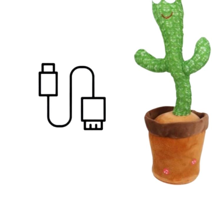 Rechargeable Tiktok Dancing Cactus Toy 120 Songs Bluetooth Speaker Singing Plush Wiggling Ornament kaktus In-Built Battery