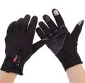 Black Front Zippered Windstopper Gloves. 