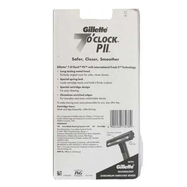 Gillette%207o'clock%20PII%20Shaving%20Razor%20-%20Image%203