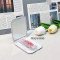Cute Ruby Pattern Portable Clamshell Mini Folding Makeup Mirror With Comb Gift For Women Beauty Tools Gener. 