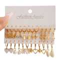 Pebbles Nepal Golden Dainty and Minimal Everyday Wear Earrings Set for Women - 12 Pairs. 