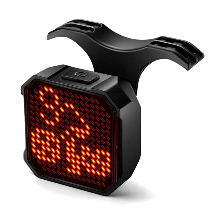 Smart Tail Light Bicycle Rechargeable LED Bicycle Tail Light with DIY Pixel Brake Sensor Waterproof App Control Enha-nced Riding Safety