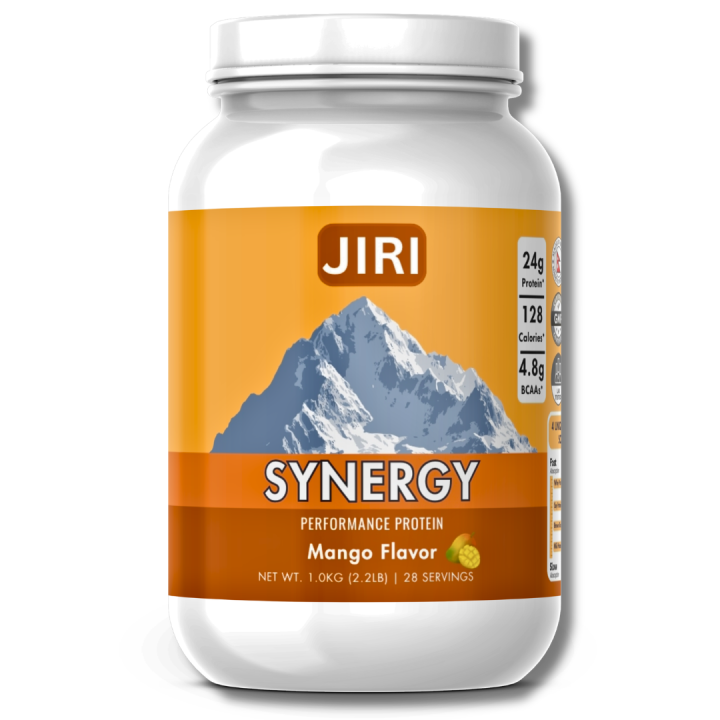 Jiri Nutrition Synergy Mango Flavor Protein Blend - Whey & Plant-Based 24g Protein 1kg for Enhanced Muscle Support