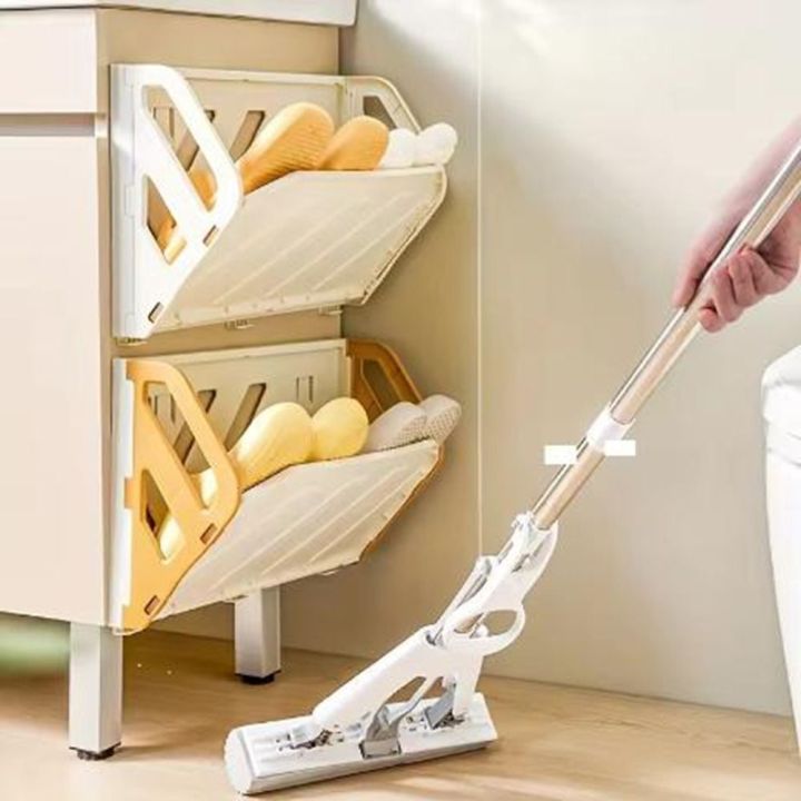 Multifunctional Plastic Folding Shoe Rack Large Capacity No Punching Door Shoe Rack Space Saving Wall-Mounted Shoe Rack Small Space Solution