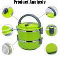 New Design Lunch Box For School & Office | 100% Food Safe Dishwasher Safe Stainless Steel Inner 2 Container Lunch Box. 