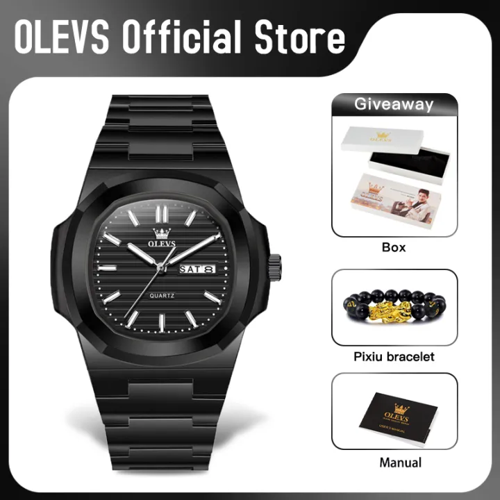 Olevs%205627%20Original%20Men's%20Watch%20Quartz%20Watch%20Resin%20Strap%20Double%20Calendar%20Square%20Watch%20Waterproof%20Luminous%20Watch%20For%20Men%20Gifts%20Box%20-%20Image%202