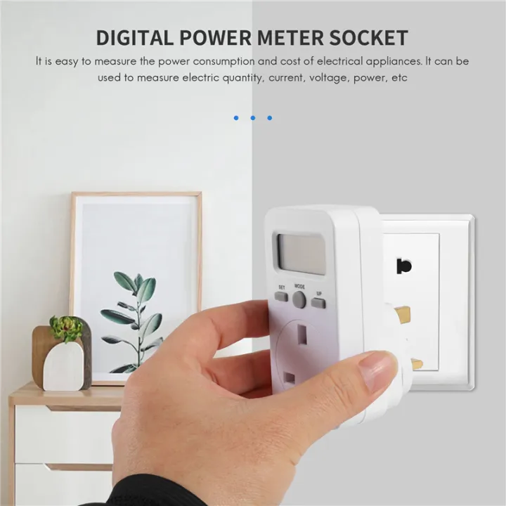 Plug In Meters Digital Power Meter Plug-In Socket Electric Wattmeter Monitor Uk Plug ...