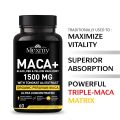 Mexmy Feel Eighteen MACA Capsule 1500mg with Black, Red, Yellow Maca & Tongkat Ali Extract | Boost Energy and Vitality Naturally | 60 Capsules. 