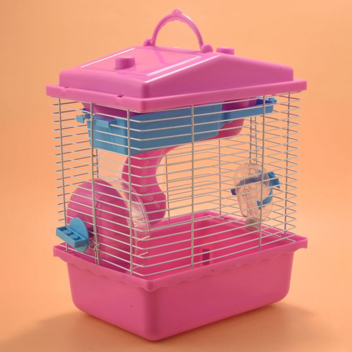 Pet%20Cage%20Hamster%20Cottage%20with%20Transparent%20Skylight%20Double%20Layer%20House%20for%20Hamster%20Golden%20Hamster%20Pet%20Pink%20-%20Image%205