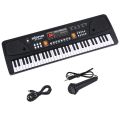 BIGFUN 61 Keys USB Electronic Organ Kids Electric Piano with Microphone Black Digital Music Electronic Keyboard with LED Display-black. 