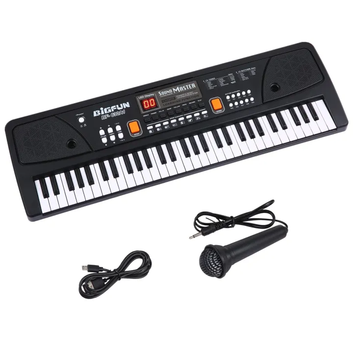 BIGFUN%2061%20Keys%20USB%20Electronic%20Organ%20Kids%20Electric%20Piano%20with%20Microphone%20Black%20Digital%20Music%20Electronic%20Keyboard%20with%20LED%20Display-black%20-%20Image%204