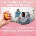 Wooden Massage Ball - 2pcs Acupressure Ball for Natural Labor and Delivery Essentials, Birthing Comb, Stress Relief. 