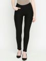 Black Stretchable Jeggings Pants For Women. 