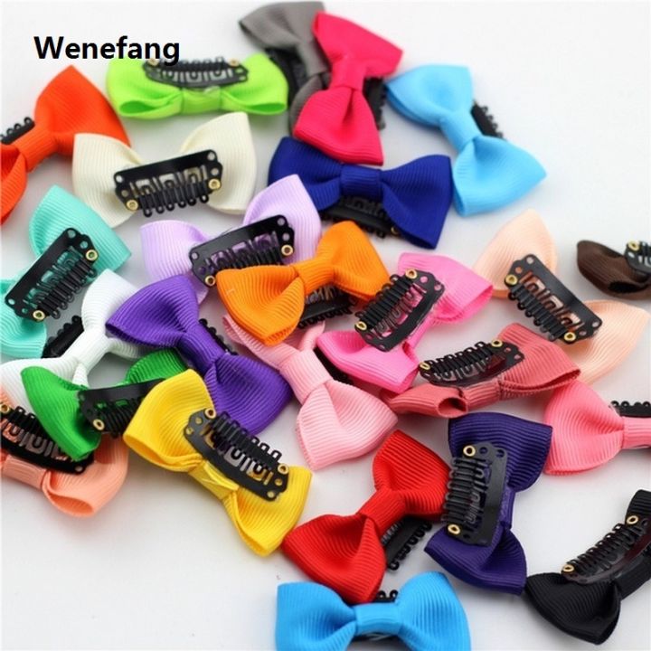 Wenefang 10/20Pcs Candy Color Baby Mini Small Bow Hair Clips Safety Hair Pins New Barrettes for Children Girls Kid Hair Accessories Wholesale