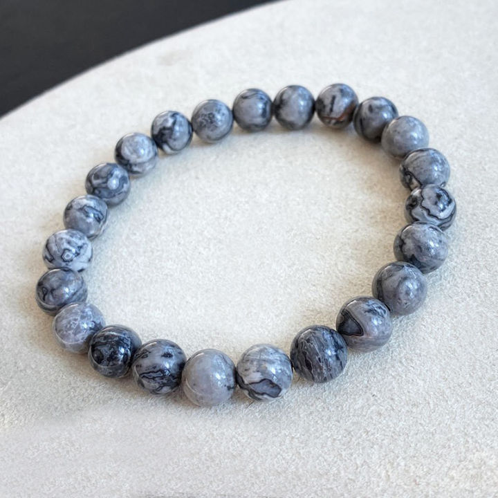 %E3%80%90Must-have%E3%80%91Jingyao%20white%20silver%20leaf%20stone%20bracelet%208mm%20smooth%20round%20beads%20gray%20white%20crystal%20single%20ring%20bracelet%20personality%20female%20girlfriends%20-%20Image%202