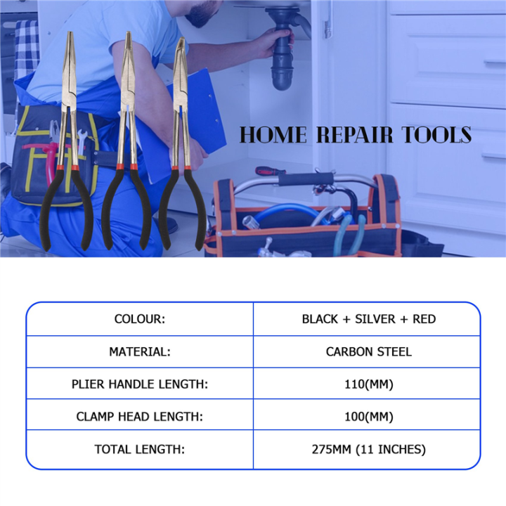 3X%2011%20inch%20EXTRA%20LONG%20NOSE%20PLIERS%20SET%20STRAIGHT%20&%20BENT%20TIP%20MECHANIC%20GRIP%20HAND%20TOOL%20-%20Image%205