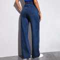 Straight Dark Blue Jeans for Women, Comfortable, Durable, Fashionable, Multisize // SD. 