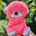 Breathing Otter Plush Soothing Bear Baby Sleep Snuggle Buddy Teddy White Noise Music Sleeping Sound Light Rhythmic Doll Toy Gift. 